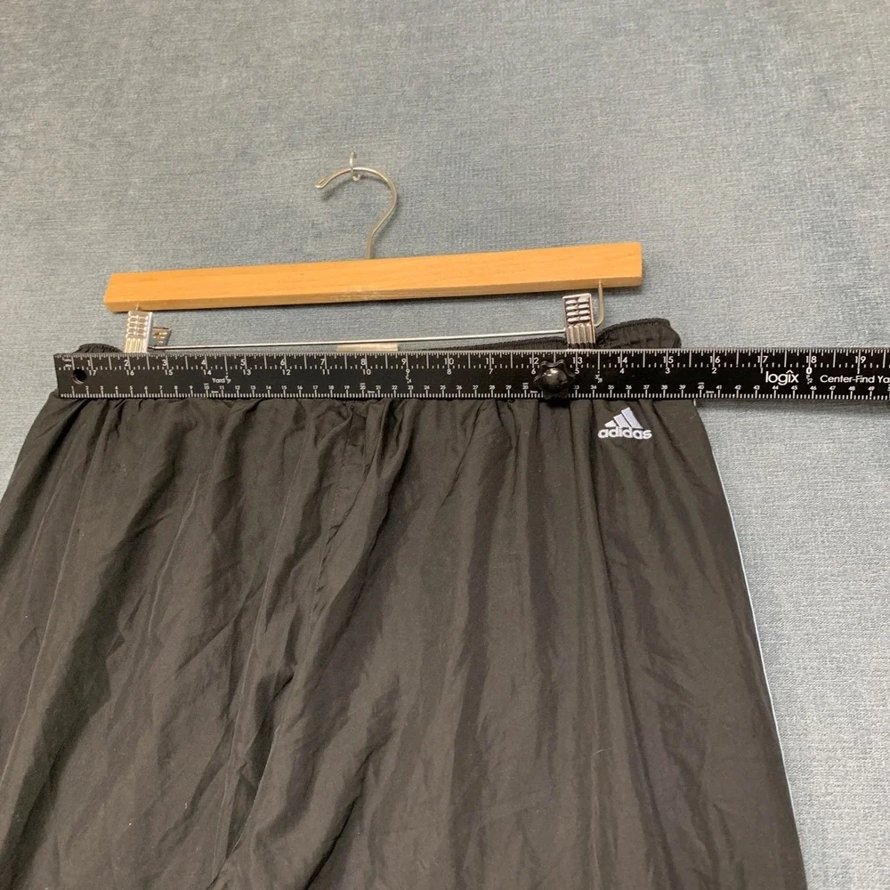 Adidas Track Pants Mens Large Black Logo Elastic Waist Performance Activewear
